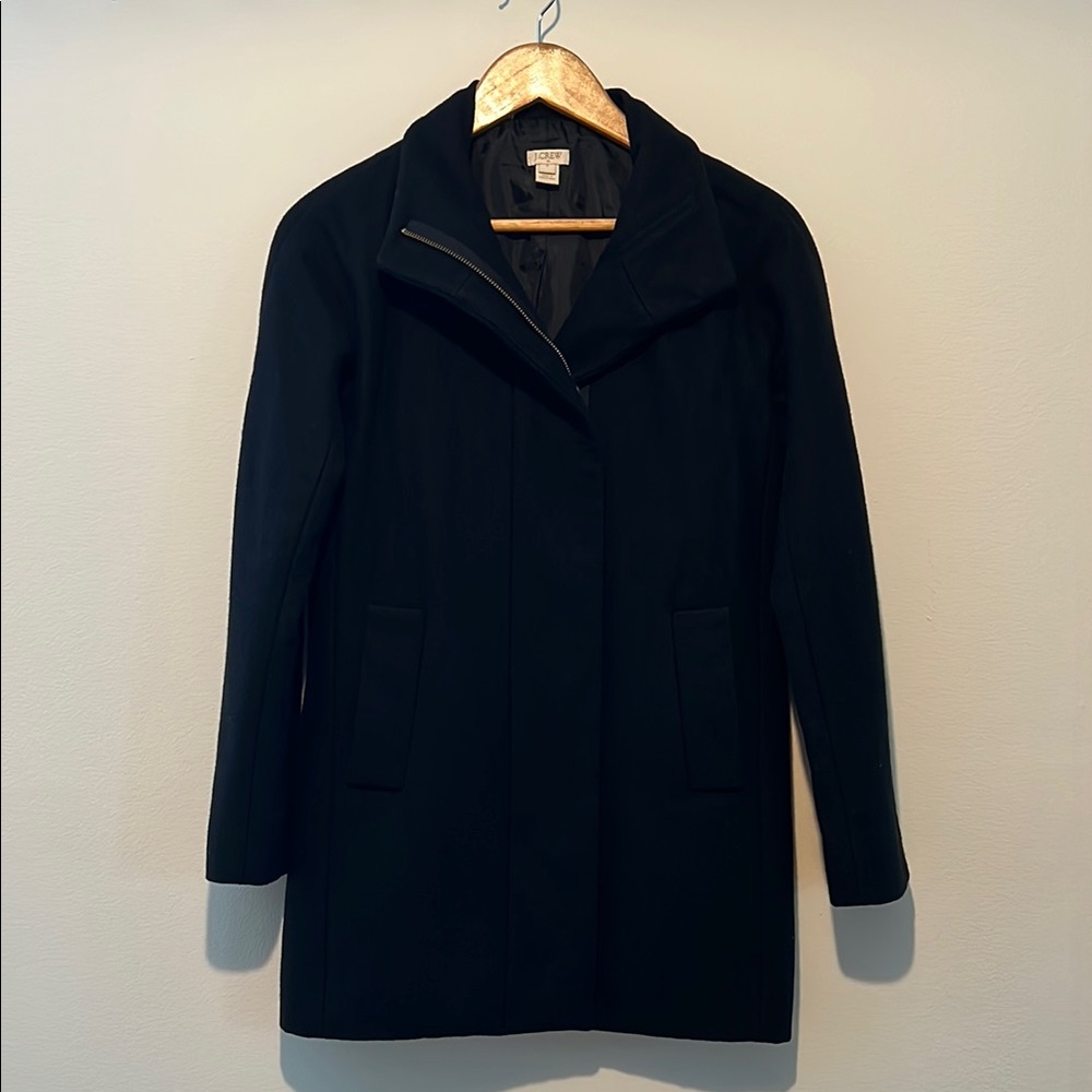 J. Crew Black Wool Coat Size 0